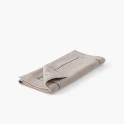 Carré Blanc Tapis de bain coton et viscose de bambou Aura taupe| Tapis De Bain