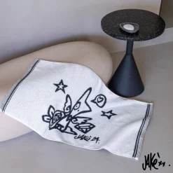 Carré Blanc Tapis de bain coton Jakè x| Tapis De Bain