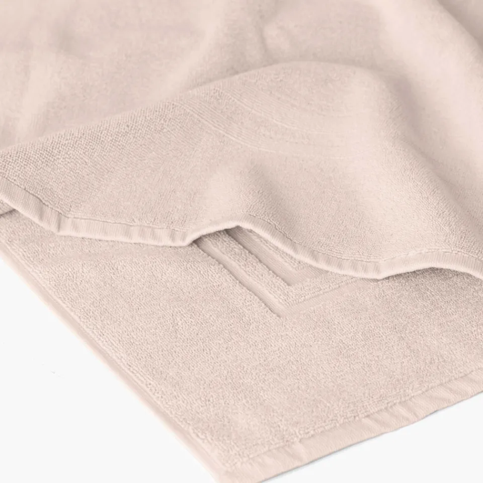 Carré Blanc Tapis de bain coton Lola II lin| Tapis De Bain