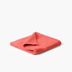 Carré Blanc Tapis de bain coton Lola II corail| Tapis De Bain