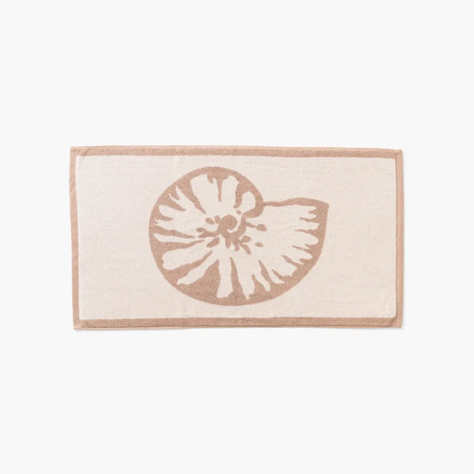 Carré Blanc Tapis de bain coton Récif sable| Tapis De Bain