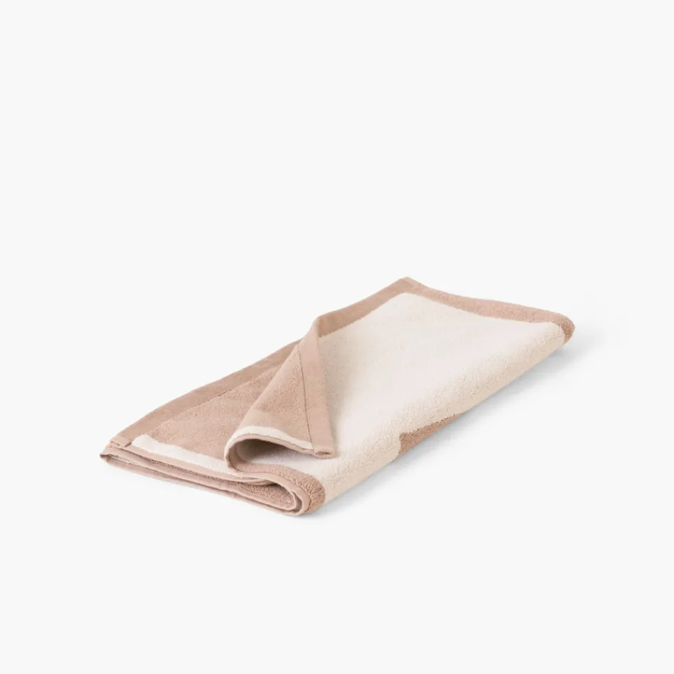 Carré Blanc Tapis de bain coton Récif sable| Tapis De Bain