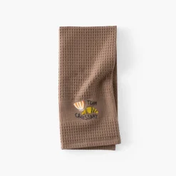 Carré Blanc Torchon coton nid d'abeille Tcafé tabac| Torchons & Essuie-mains