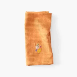 Carré Blanc Torchon coton nid d'abeille Joya orange| Torchons & Essuie-mains
