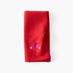 Carré Blanc Torchon coton nid d'abeille Aime rouge|Femme Torchons & Essuie-mains|Coffrets Cadeaux