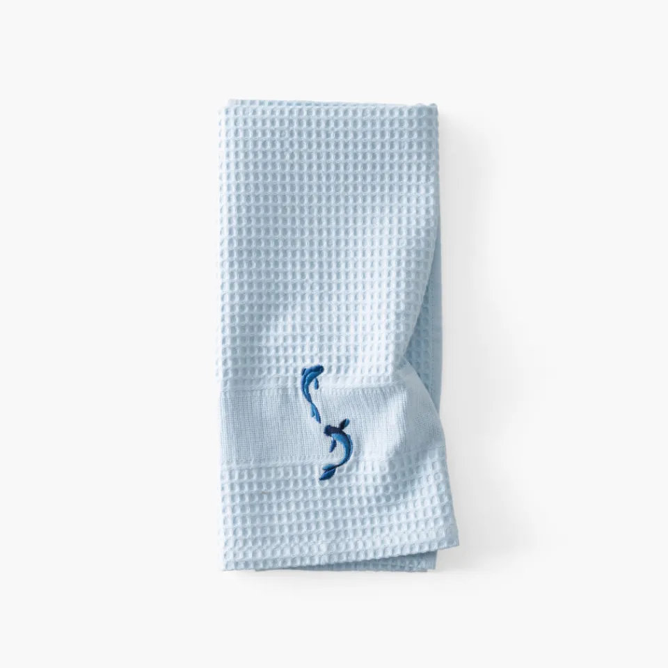 Carré Blanc Torchon coton nid d'abeille Symphony ciel| Torchons & Essuie-mains