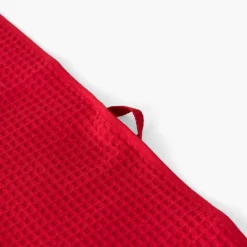 Carré Blanc Torchon coton nid d'abeille Tradition rouge| Torchons & Essuie-mains