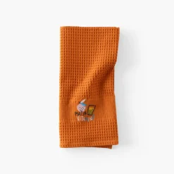 Carré Blanc Torchon coton nid d'abeille Tcafé rouille| Torchons & Essuie-mains