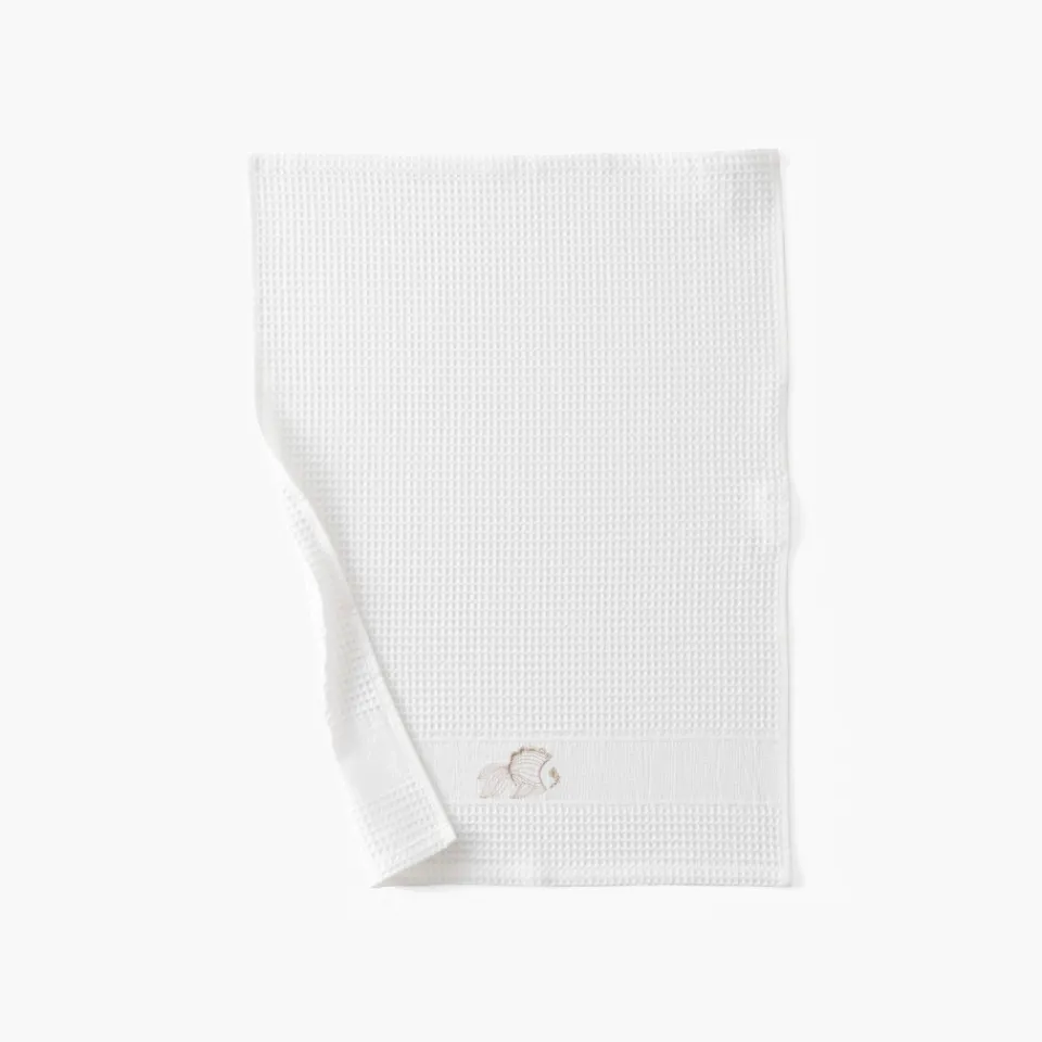 Carré Blanc Torchon coton nid d'abeille Mykonos blanc| Torchons & Essuie-mains