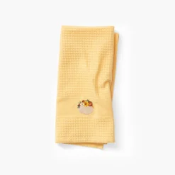 Carré Blanc Torchon coton nid d'abeille Patisson jaune| Torchons & Essuie-mains