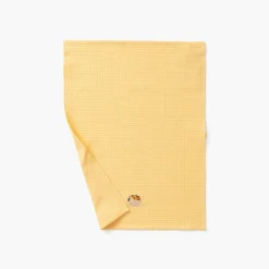 Carré Blanc Torchon coton nid d'abeille Patisson jaune| Torchons & Essuie-mains