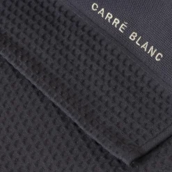 Carré Blanc Torchon de cuisine coton Signature charbon| Torchons & Essuie-mains