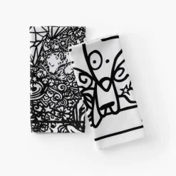 Carré Blanc Torchon de cuisine coton Jakè x|Homme Torchons & Essuie-mains|Coffrets Cadeaux