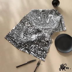 Carré Blanc Torchon de cuisine coton Jakè x noir|Homme Torchons & Essuie-mains|Coffrets Cadeaux