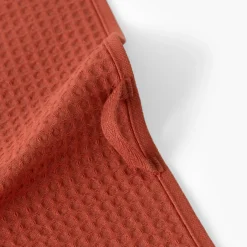 Carré Blanc Torchon de cuisine coton Signature terre cuite| Torchons & Essuie-mains